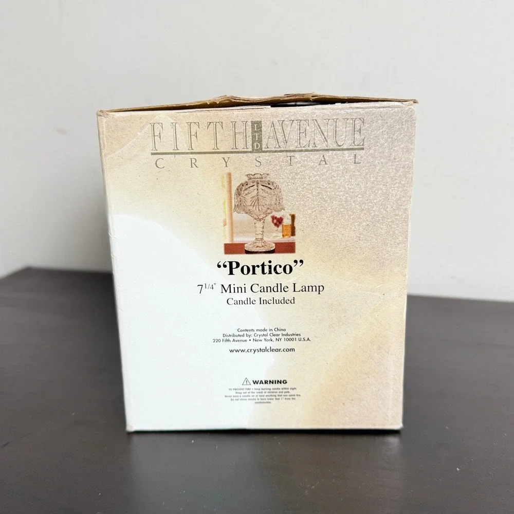 Fifth Avenue Crystal Portico Mini Candle Lamp Fairy Lamp Votive Holder 7.25 inch